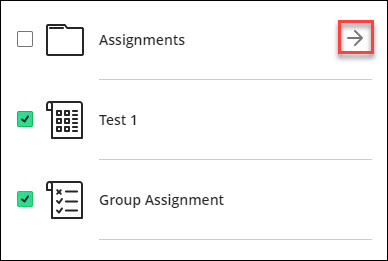 Select the box next to all items that need to be copied over.
Note: Folders and Modules can be opened further to select content inside.