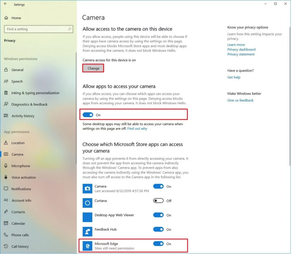 camera troubleshooting windows 10