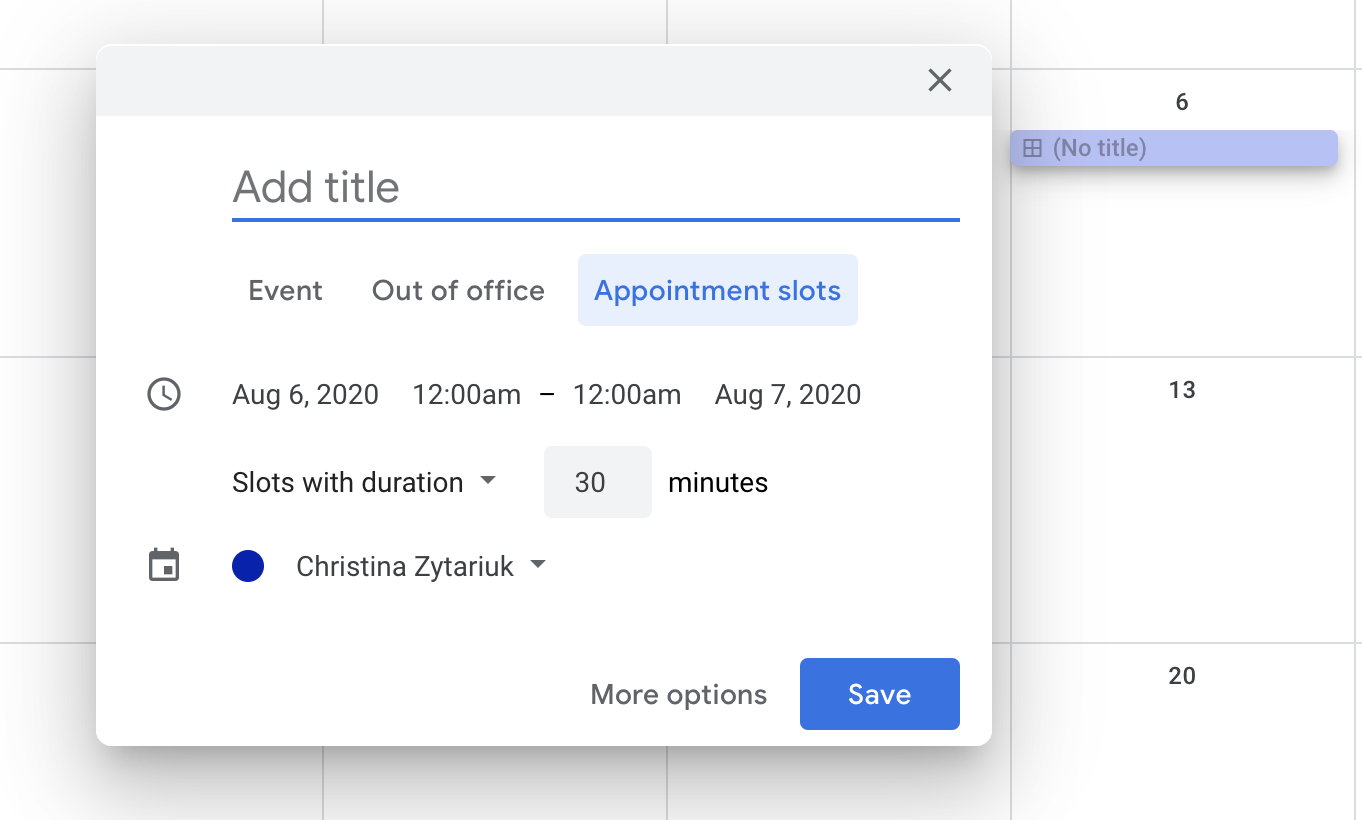 Creating Appointment Slots in Google Calendar How Do I?