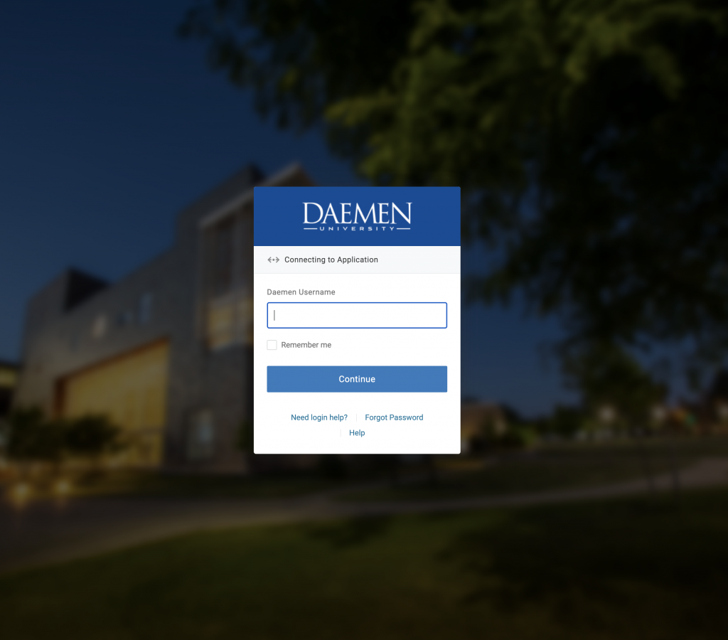 Type in your Daemen username and password. 