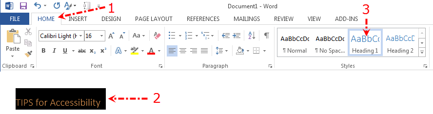 Header in MS Word